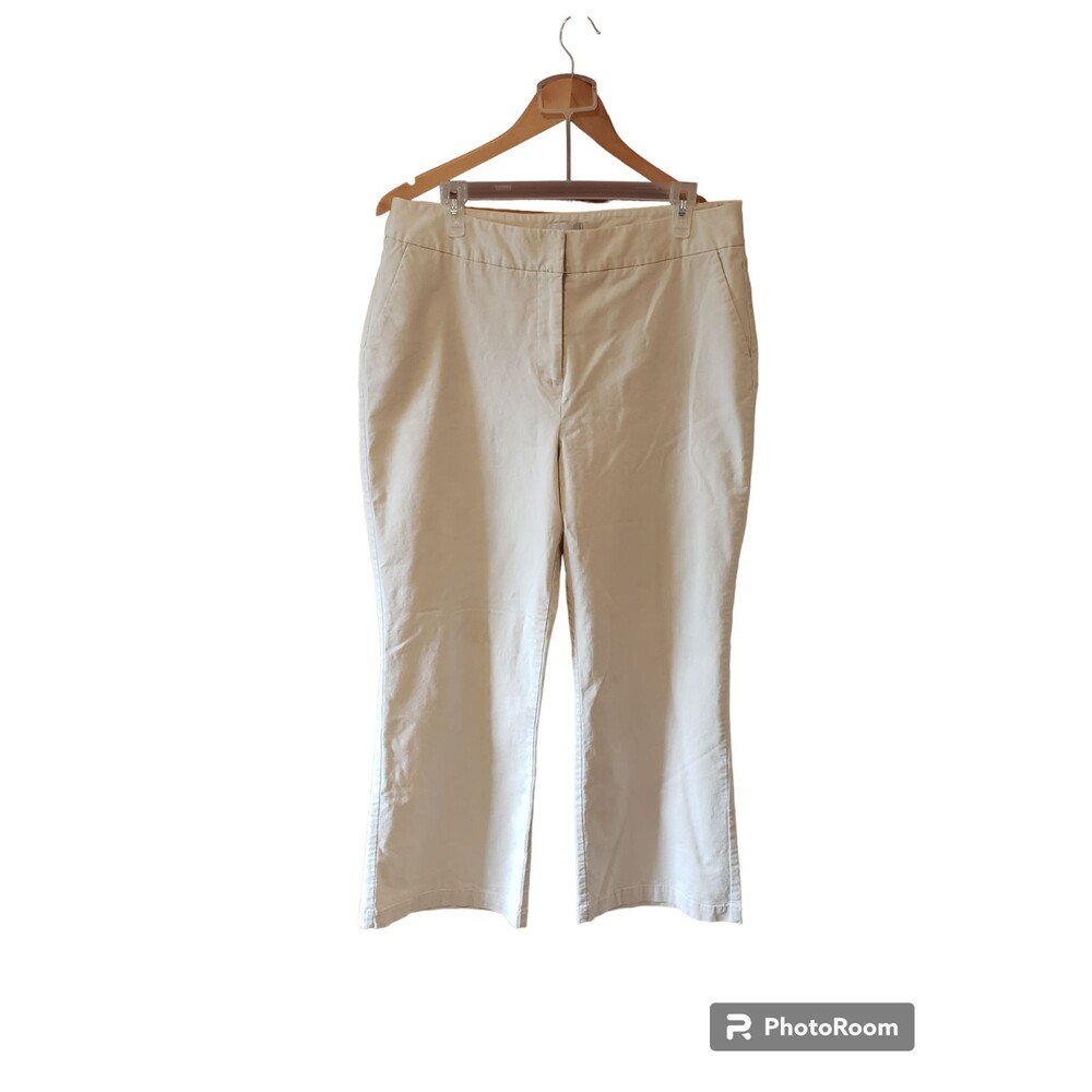 Chicos Light Khaki Pants Size 2.5 SHORT Boot Cut Cotton Stretch High Rise 12-14